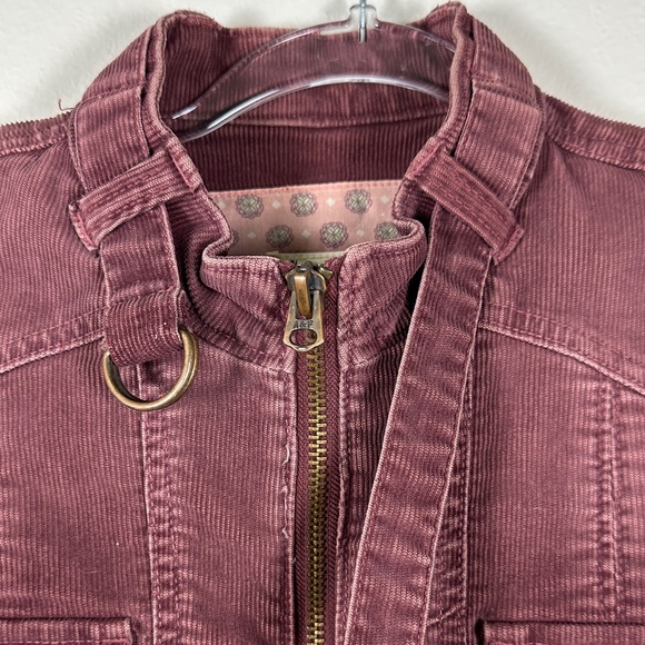 Abercrombie & Fitch Y2K Maroon Slim Fit Utility Jacket Moto Style Size M - Picture 6 of 9